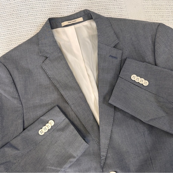 Club Monaco Other - Club Monaco Men’s Cotton Blazer Size 40R Blue White Pin Striped Grant Fit light